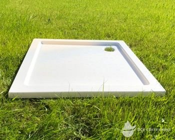 139A100 Душевой поддон низкий 100х100 см, высота 3,5 см, белый + сифон отдельно X01309