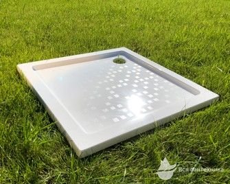 139A100 Душевой поддон низкий 100х100 см, высота 3,5 см, белый + сифон отдельно X01309