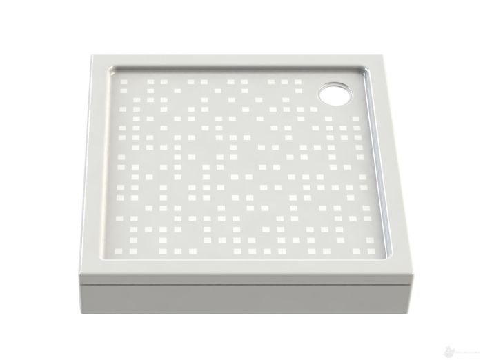 139A100 Душевой поддон низкий 100х100 см, высота 3,5 см, белый + сифон отдельно X01309