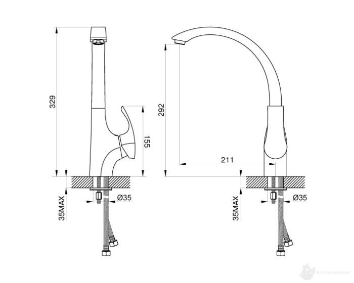 56U00KT  Cмеситель кухонный