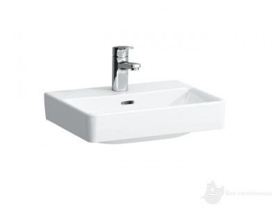 1596.1 Pro S Умывальник 45*34 см, можно установить с полупьедесталом 1996.4 или с мебелью
