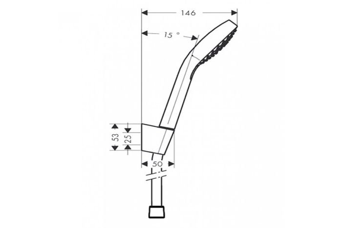 Душевий набір ручний душ + шланг Hansgrohe Croma Select E 110 Vario Porter Set 1.60 м, білий-хром (26413400)