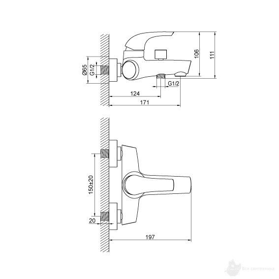 23194121 Fresh Смеситель для ванны