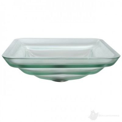 Стеклянная чаша, 457*457 мм, Высота 152 мм, Толщина стекла - 19 мм + Сливной клапан, цвет на выбор, GVS-930FR-19mm