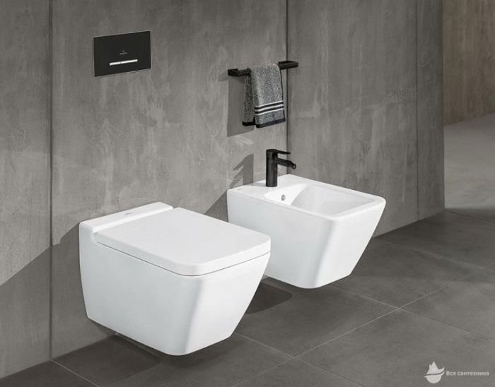 4664R0R1 Finion CeramicPlus Унитаз подвесной DirectFlush 37*56 мм + 9M88S1R1 Крышка с функцией Quick Release и Soft Closing