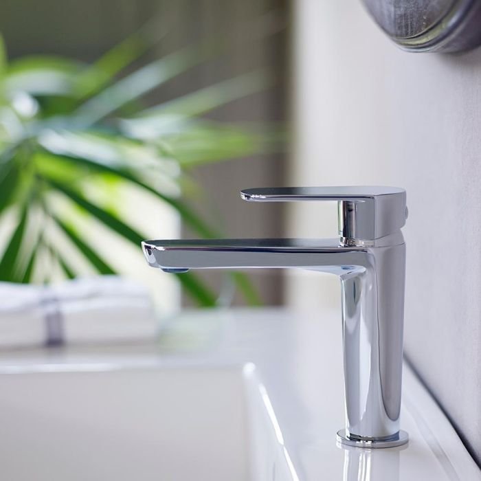 Змішувач для раковини RAMONSOLER Alexia одноважільний  з запобіжником температури води, 16,5 см, Хром (3604