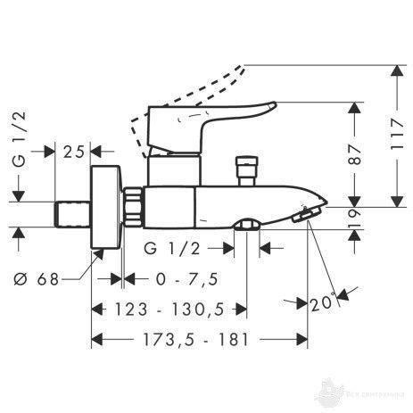 Змішувач для ванни Metris New одноважільний, Хром (31480000)