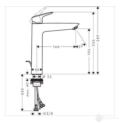 Logis 71090000 Смеситель для умывальника, хром, высота до излива 195 мм, с донным клапаном