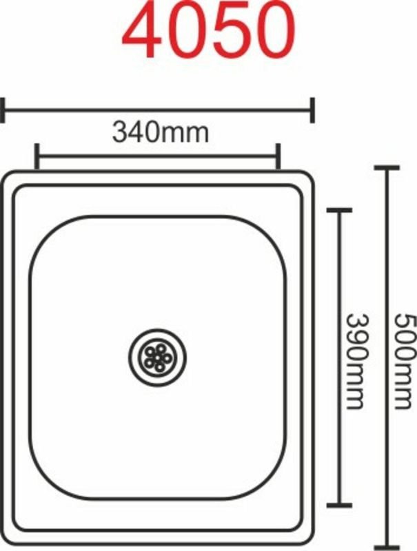 Кухонная врезная мойка из нержавеющей стали РLATINUM Сатин 4050 (0,5/160 мм)