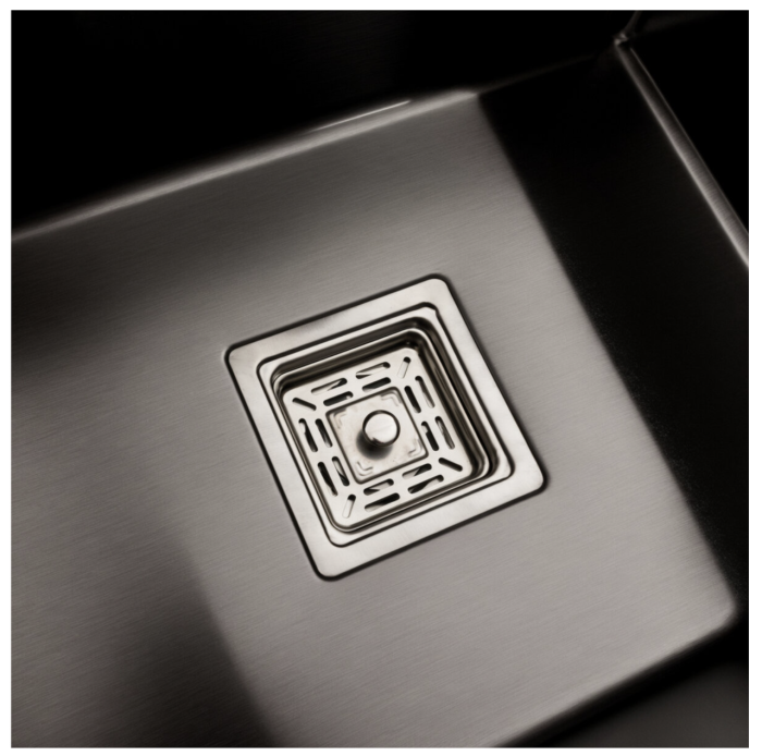 Кухонная мойка Platinum Handmade PVD 780х430х220 R из нержавеющей стали 3 мм, Квадратный сифон, Прямоугольная