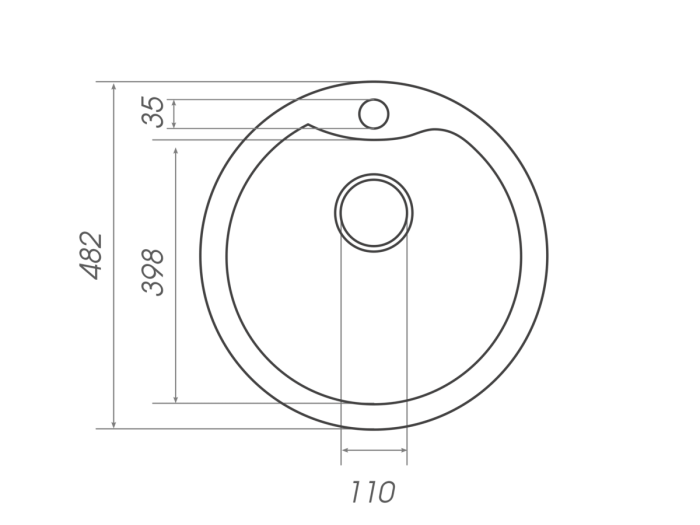 Гранітна мийка для кухні Platinum 480 TURAS матова Сіра