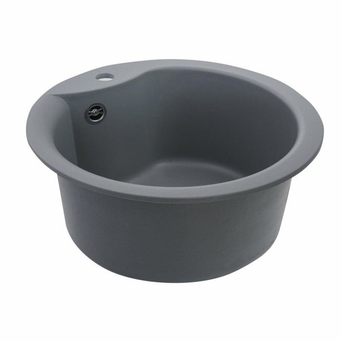 Гранітна мийка для кухні Platinum 480 TURAS матова Сірий металік