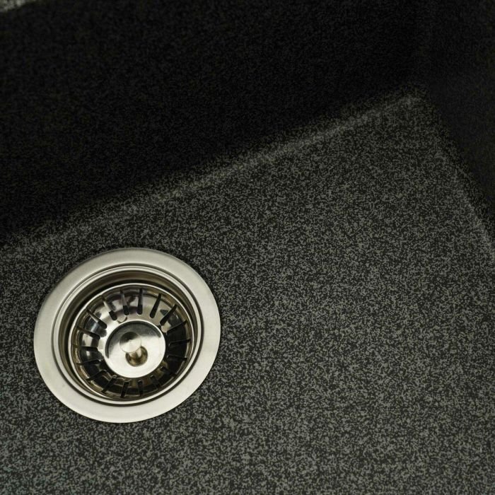 Гранітна мийка для кухні Platinum 5444 OASIS матова Графіт