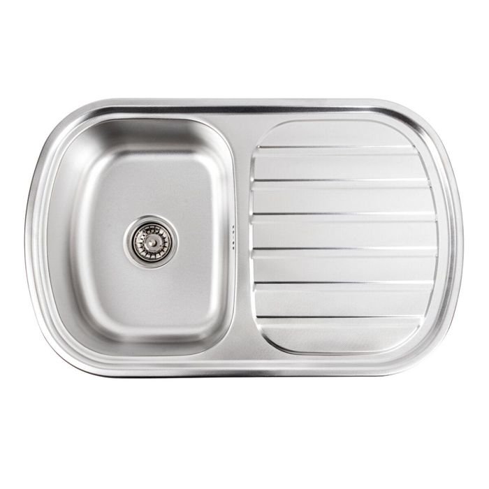 Кухонная мойка из нержавеющей стали platinum декор 7749 (0,8/180 мм)