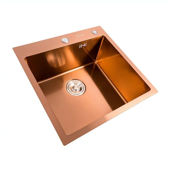 Кухонная мойка Platinum Handmade PVD из нержавеющей стали 3 мм, 50x50x22 см, Квадратная, Бронза (SP000032262)