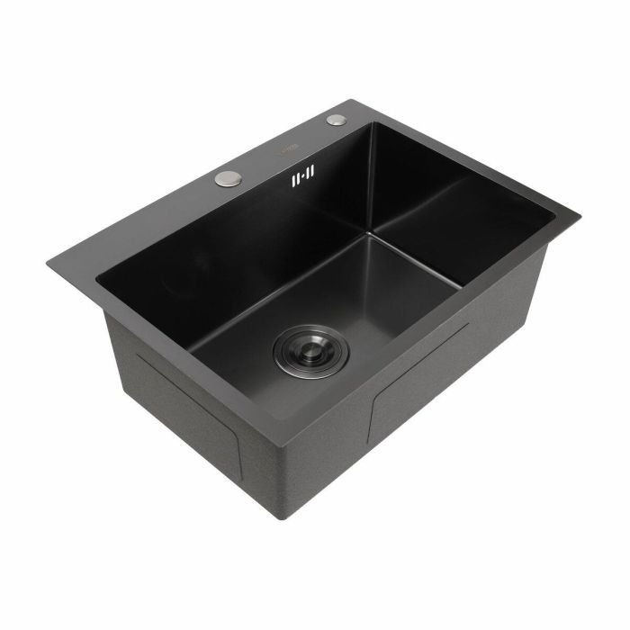 Кухонная мойка Platinum Handmade PVD 600х450х220 из нержавеющей стали 3,0 мм, 60x45 см, Прямоугольная, Черная