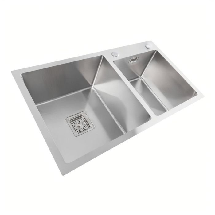 Кухонная мойка Platinum Handmade HDB из нержавеющей стали 3,0 мм, 80x45 см, Прямоугольная, Серая (SP000039679)