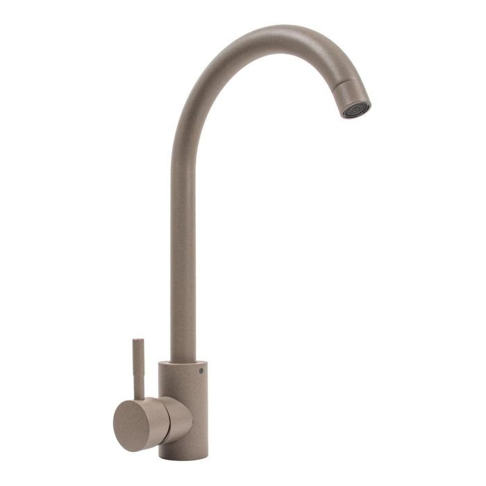 Смеситель кухонный Platinum 56 B NESP (3008 А) поворотный, однорычажный из нержавеющей стали, Титан