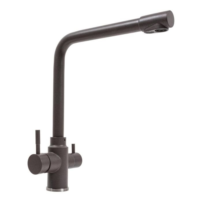 Смеситель под фильтр Platinum KT 8201 (8626) поворотный, двухрычажный из нержавеющей стали, Гренадин