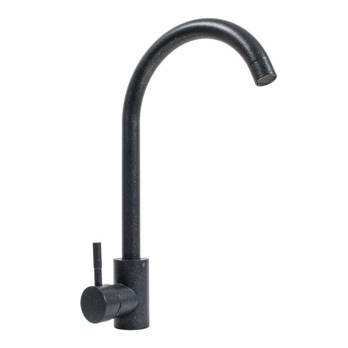 Смеситель кухонный Platinum 56 B NESP (3008 А) поворотный, однорычажный из нержавеющей стали, Антрацит