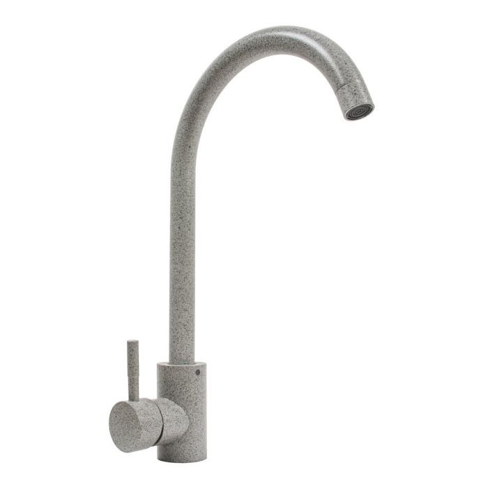 Смеситель кухонный Platinum 56 B NESP (3008 А) поворотный, однорычажный из нержавеющей стали, Серый