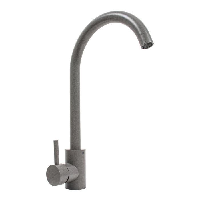 Смеситель кухонный Platinum 56 B NESP (3008 А) поворотный, однорычажный из нержавеющей стали, Серый муссон