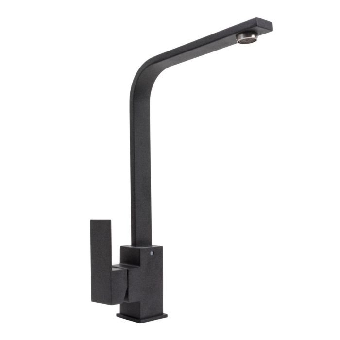 Смеситель кухонный Platinum 179 NES (3007) поворотный, однорычажный из нержавеющей стали, Карбон (SP000041062)