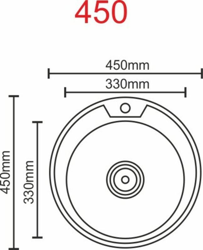 Кухонная мойка из нержавеющей стали Platinum декор 450 (0,6/170 мм)