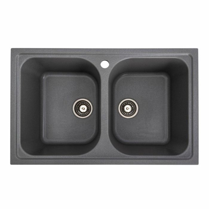 Кухонная мойка Platinum 7950 Equatoria гранитная глянцевая с креплением, 79x50 см, Серый муссон (SP000035797)