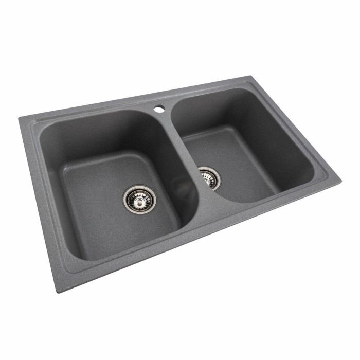 Кухонная мойка Platinum 7950 Equatoria гранитная глянцевая с креплением, 79x50 см, Серый муссон (SP000035797)