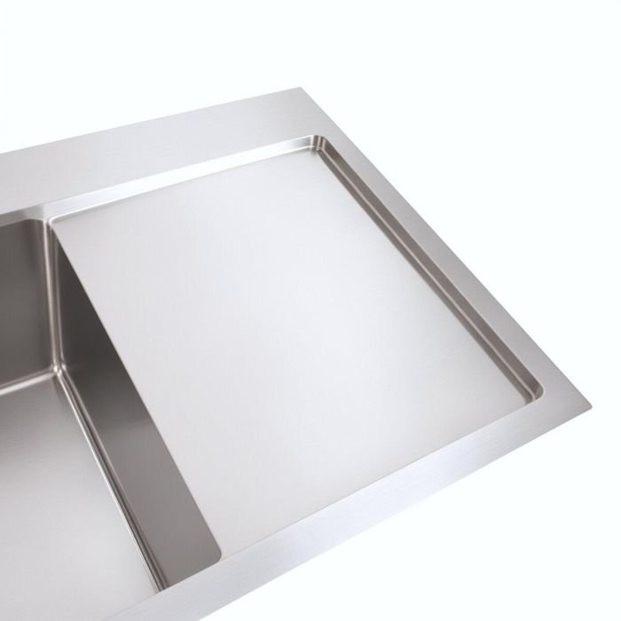 Кухонная мойка Platinum Handmade 780х430х220 L из нержавеющей стали 3 мм, Квадратный сифон, Прямоугольная