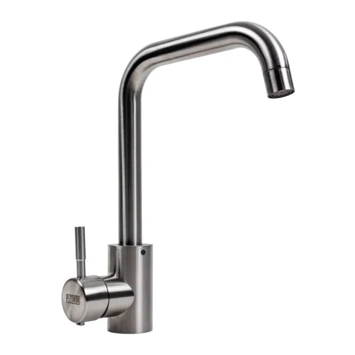 Смеситель кухонный Platinum NS02B поворотный, однорычажный, Нержавеющая сталь (000037810)