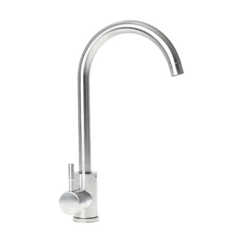 Смеситель кухонный Platinum NS01 3008A-NA поворотный, однорычажный, Нержавеющая сталь (000036382)