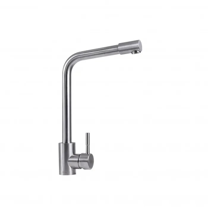 Смеситель кухонный Platinum KT 12 (8604) поворотний, однорычажный из нержавеющей стали, Серый (000032608)