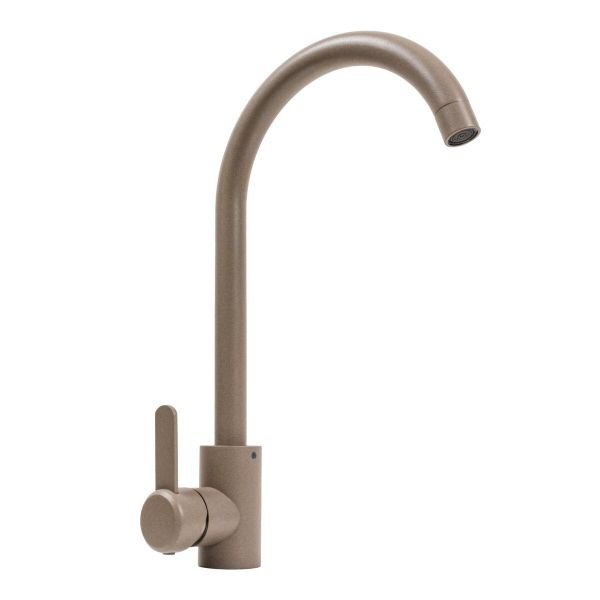 Смеситель кухонный Platinum 7990 NEST поворотный, однорычажный из нержавеющей стали, Титан (SP000041084)