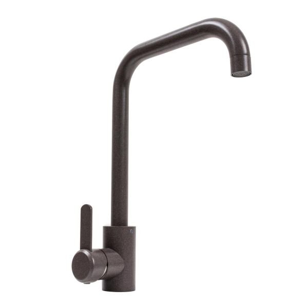 Смеситель кухонный Platinum KT 11 (3008B-FH) поворотный, однорычажный из нержавеющей стали, Гренадин