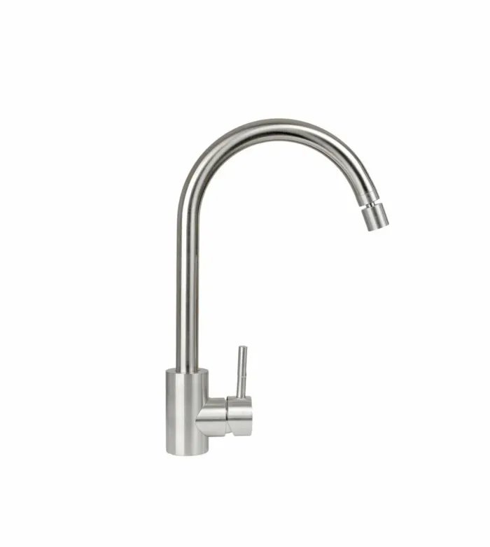 Смеситель кухонный Platinum 57 NESP (8601R) поворотный, однорычажный из нержавеющей стали, Серый (000035269)