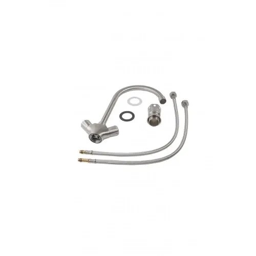 Смеситель кухонный Germece 8634 поворотный, двухвентильный из нержавеющей стали, Серый (000017443)