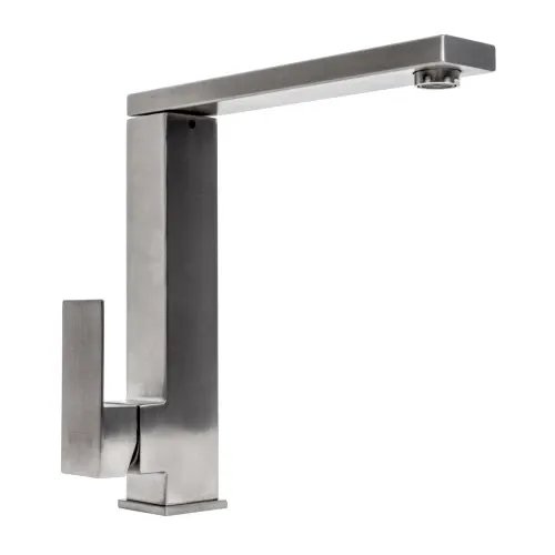 Смеситель кухонный Platinum 30 FHP (8569S) поворотный, однорычажный из нержавеющей стали, Серый (000032603)