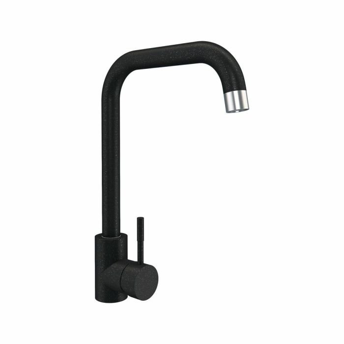 Смеситель кухонный Platinum NА3008B поворотный, однорычажный из нержавеющей стали, Черный металлик