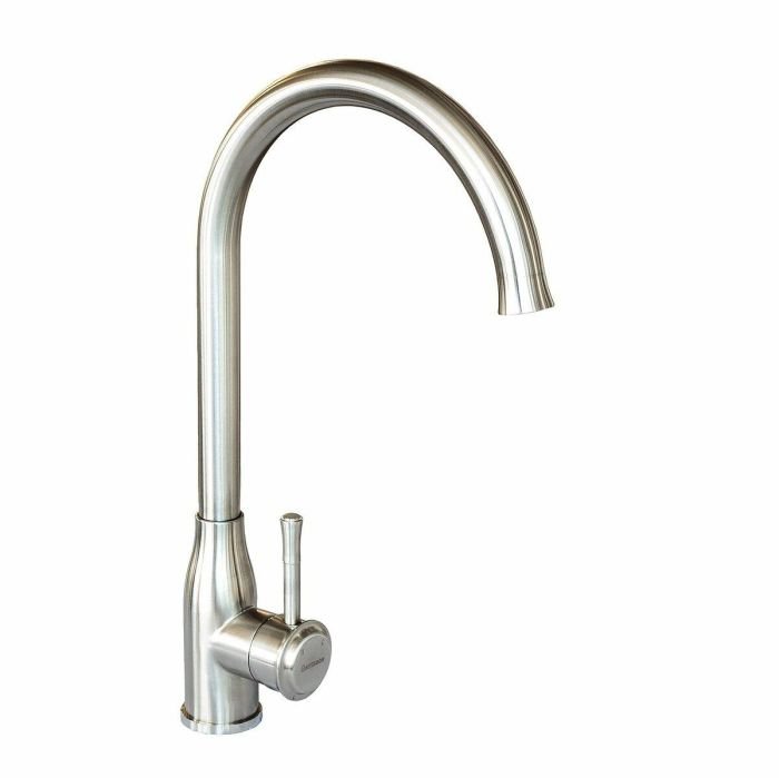 Смеситель кухонный Germece 8019 SK поворотный, однорычажный из нержавеющей стали, Серый (SP000013128)