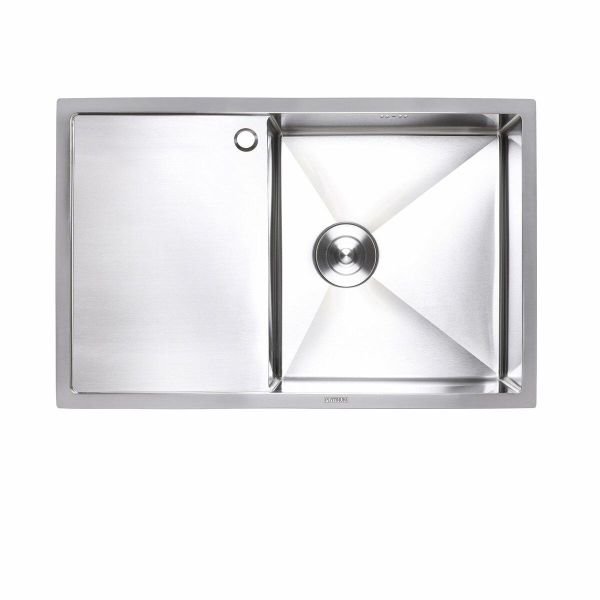 Кухонная мойка Platinum Handmade Н 780х500х200 R из нержавеющей стали 3,0 мм, 78x50 см, Прямоугольная, Серая