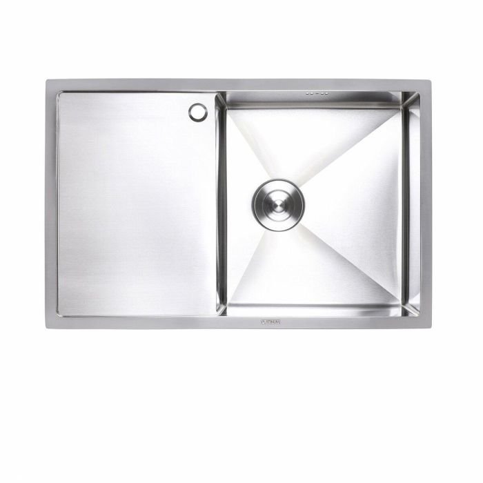Кухонная мойка Platinum Handmade Н 780х500х200 R из нержавеющей стали 3,0 мм, 78x50 см, Прямоугольная, Серая