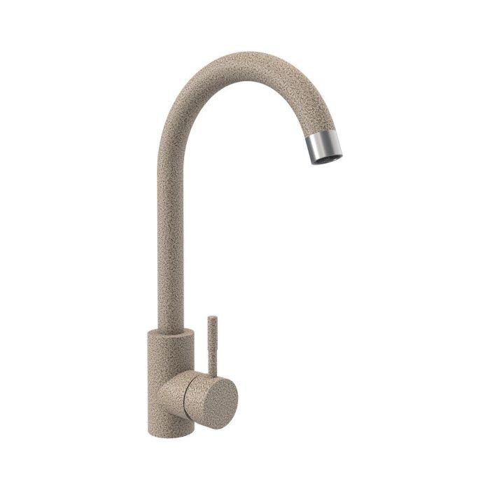 Смеситель кухонный Platinum NS01 (3008A-NA) поворотный, однорычажный из нержавеющей стали, Карамель