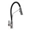 Смеситель кухонный гибкий Platinum KN36 однорычажный из нержавеющей стали, Черный (000040163)