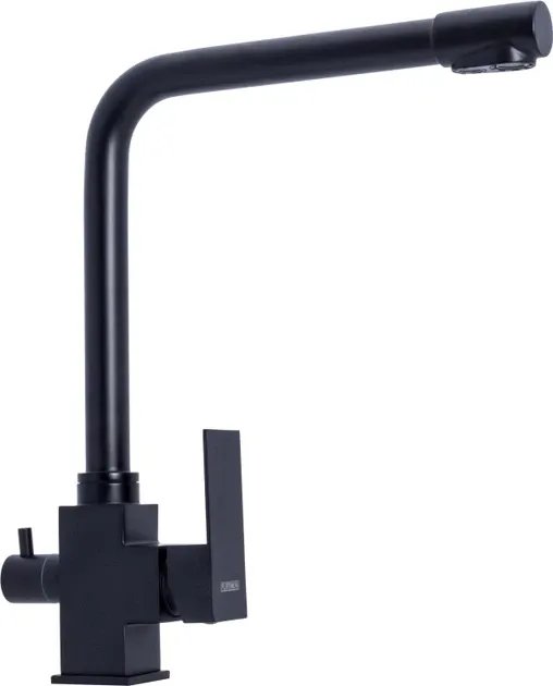 Смеситель с функцией фильтра Platinum KT 0067 поворотный, двухрычажный из нержавеющей стали,Черный (000036385)