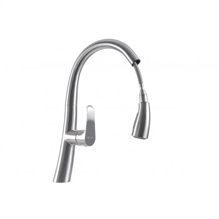 Смеситель кухонный Germece 8658 однорычажный с выдвижным изливом, Нержавеющая сталь (000020217)