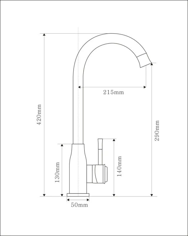 Смеситель кухонный Germece 8019 SK поворотный, однорычажный из нержавеющей стали, Серый (SP000013128)