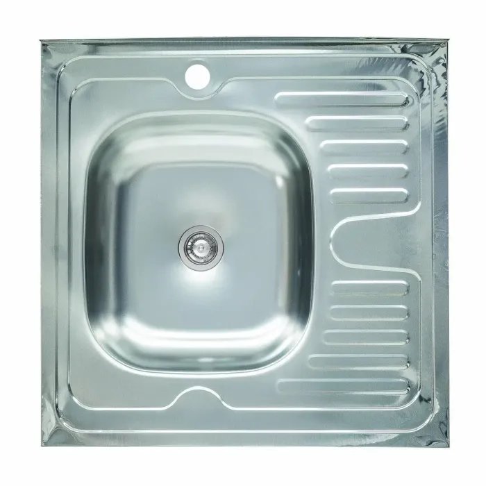 Кухонная мойка Рlatinum 6060 L из нержавеющей стали 0,4 мм, 60,5x60,5 см, Квадратная (000000411)