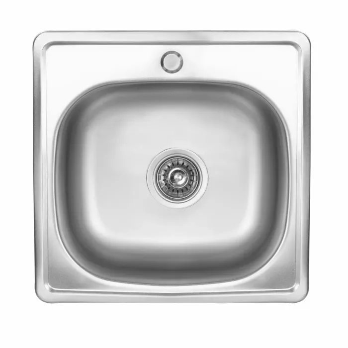 Кухонная мойка Platinum 4848 из нержавеющей стали 0,6 мм, 48x48 см, Сатин (000000249)